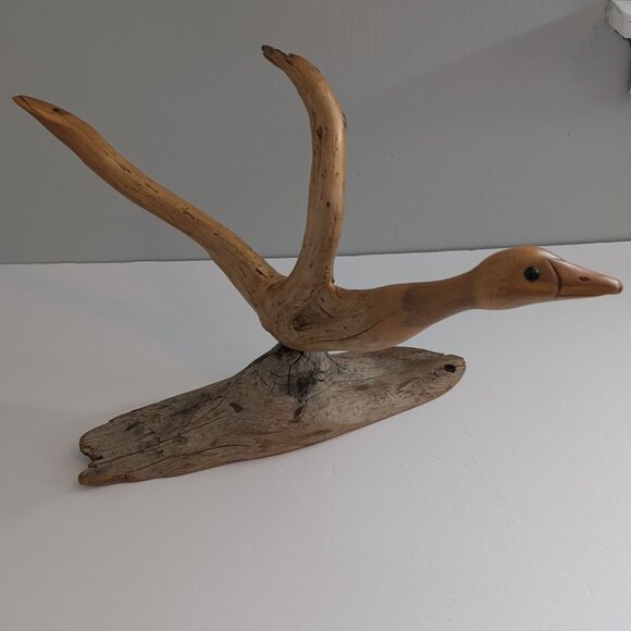 Driftwood Sculpture Real Wood Duck Finished By Noble A Needham 1989 Hand carved - Picture 2 of 11